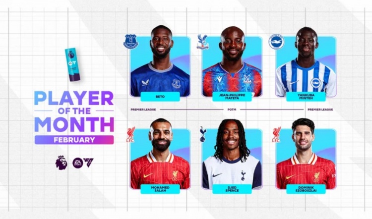  英超2月最佳候選：貝托、馬特塔、明特、薩拉赫、斯賓塞、索博